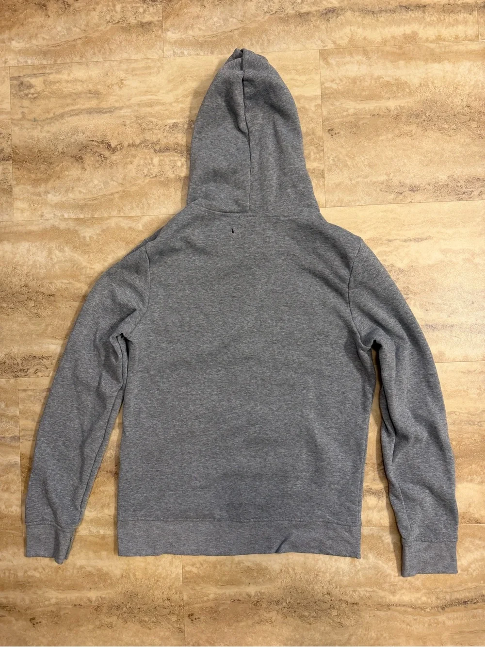 Aeropostale Men's Grey 'Aero NYC' Crewneck Hoodie with Navy Print